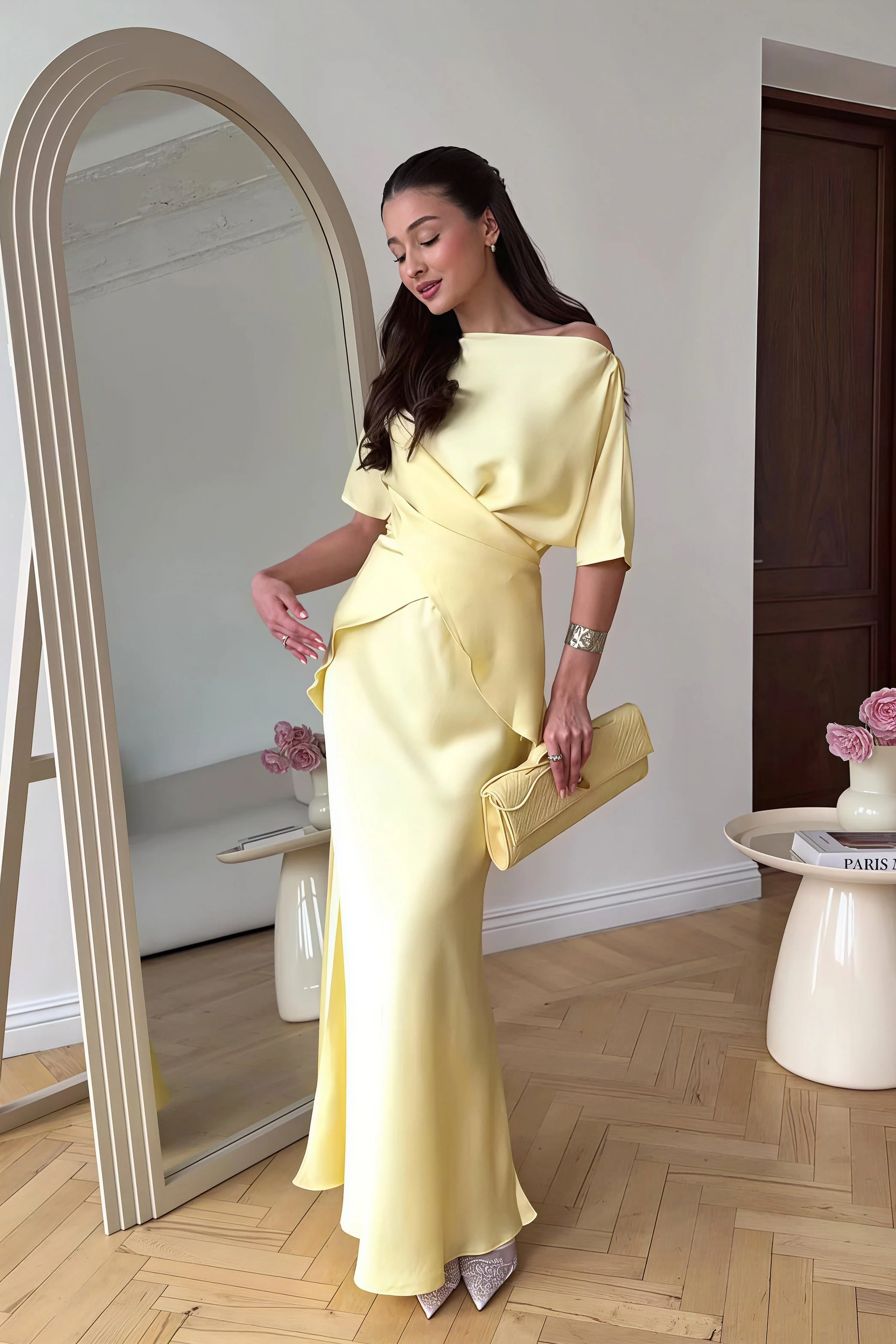 Flowy Elegant Short Sleeve  Skirt Set - Image 3