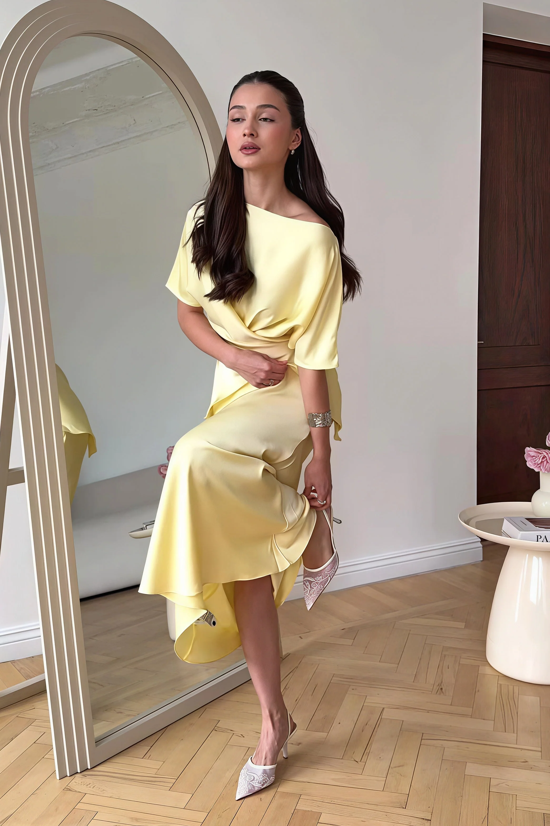 Flowy Elegant Short Sleeve  Skirt Set - Image 4