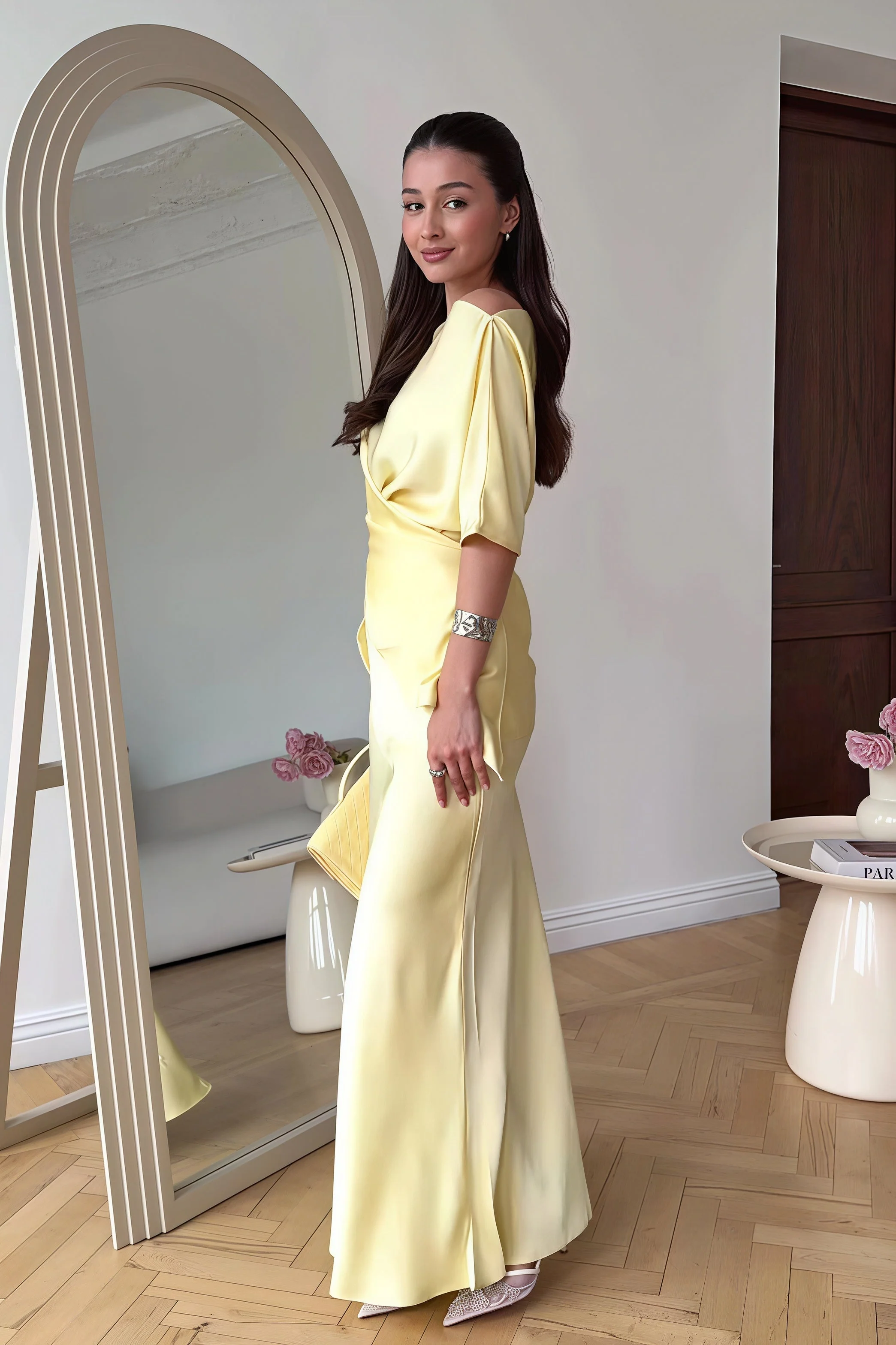 Flowy Elegant Short Sleeve  Skirt Set - Image 5