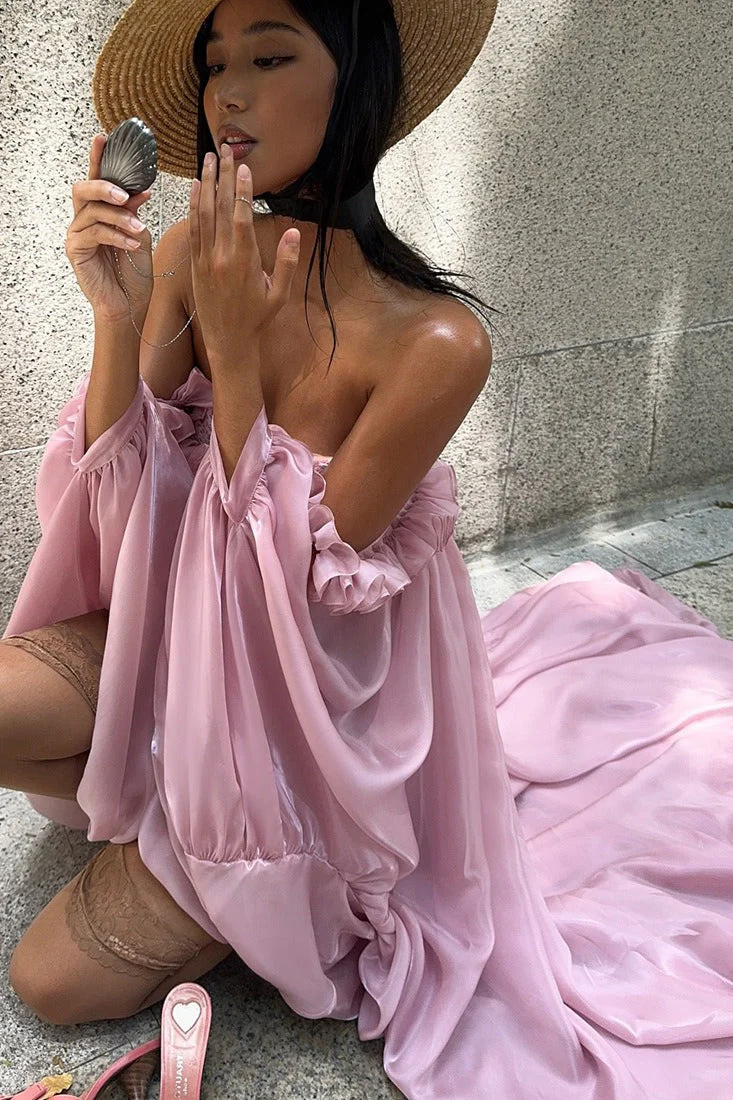 Flowy Tulip Asymmetrical Hem Bandeau Mini Dress - Image 6