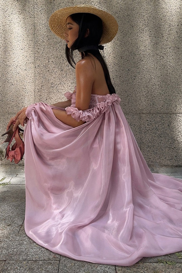Flowy Tulip Asymmetrical Hem Bandeau Mini Dress - Image 7
