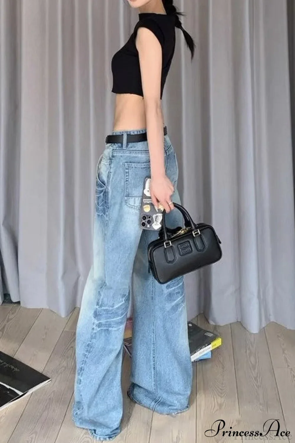 Frayed Whisker Vintage Relaxed Straight Jeans - Image 2