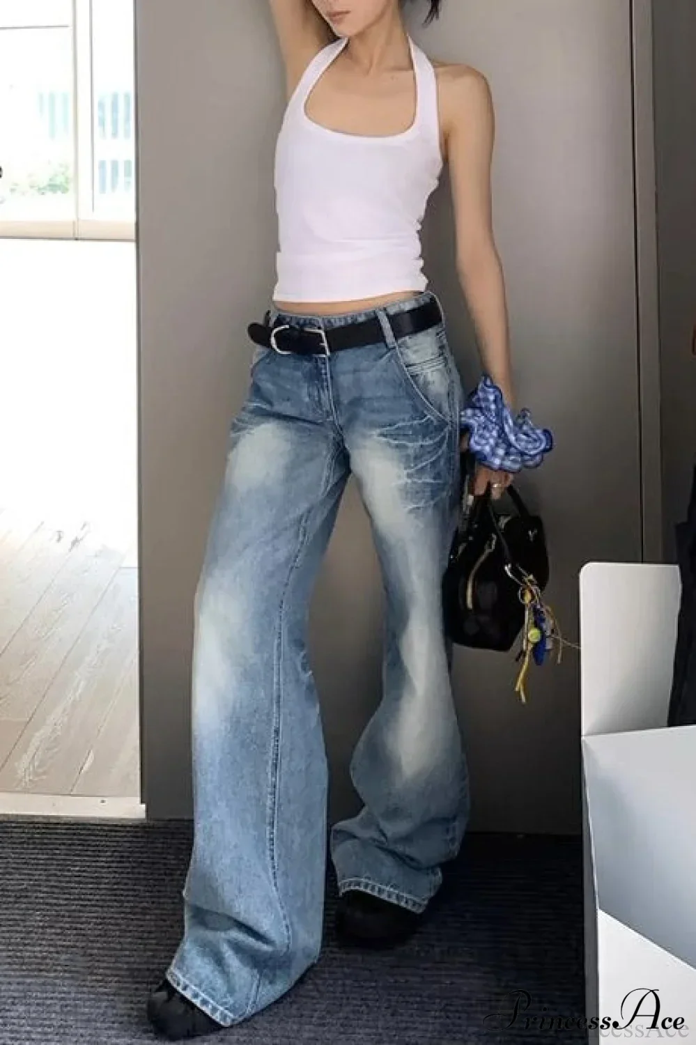 Frayed Whisker Vintage Relaxed Straight Jeans - Image 4