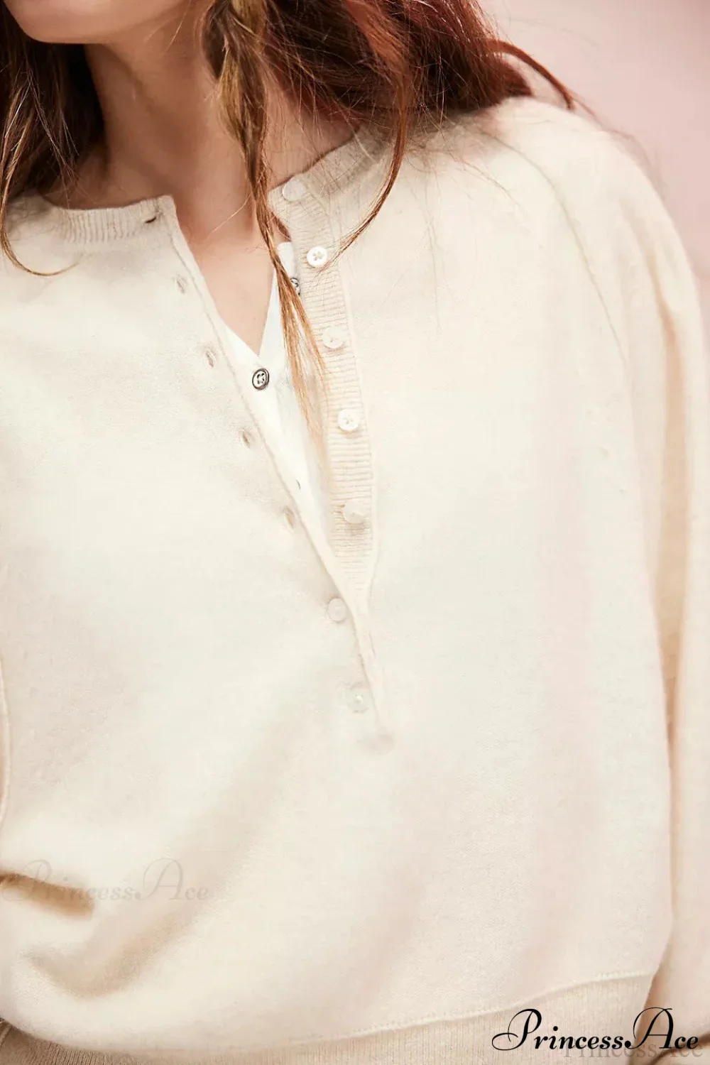 French Vintage Loose Long-Sleeve Knit Top - Image 4