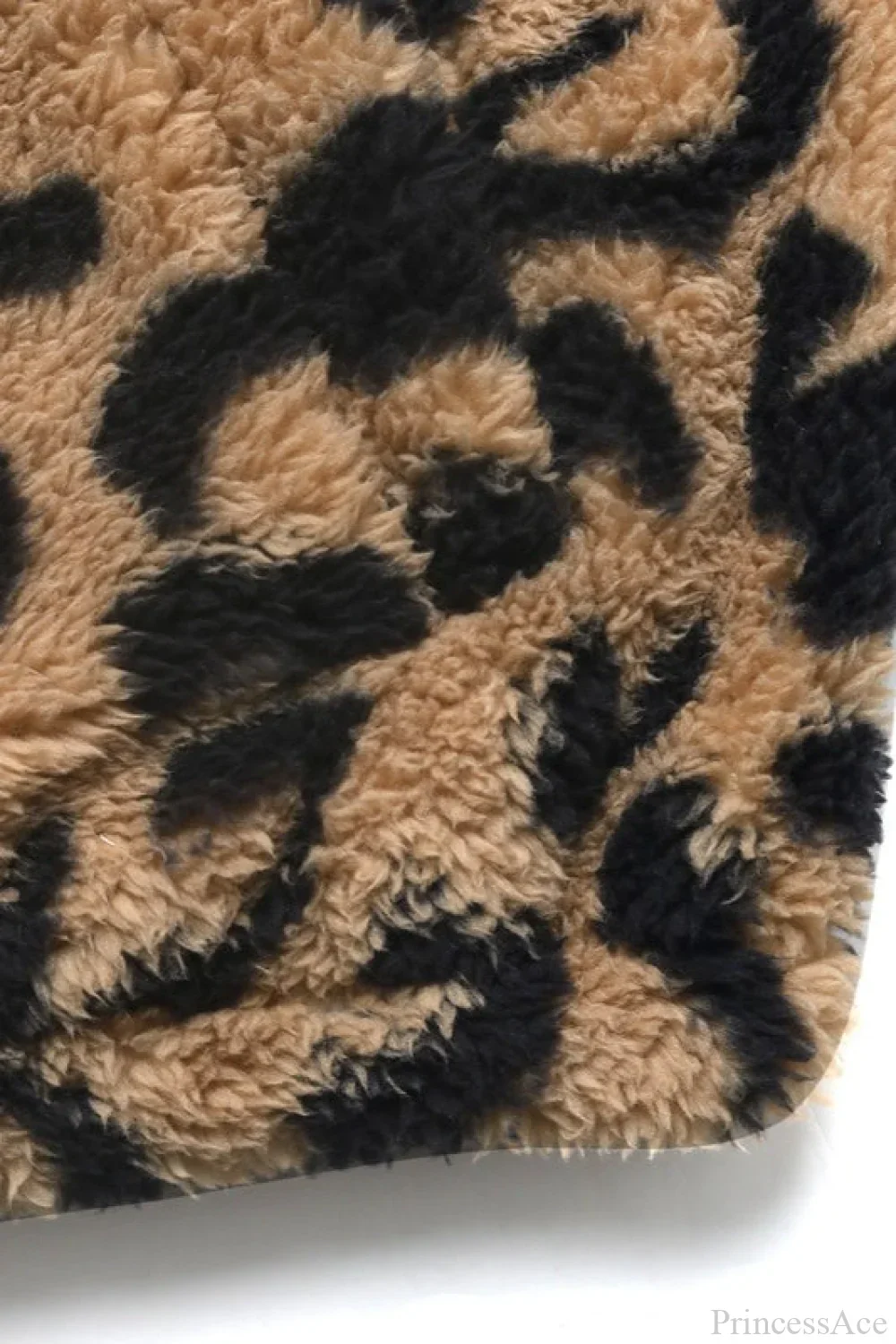 Furry Leopard Warm Turn-Down Collar Coat - Image 5