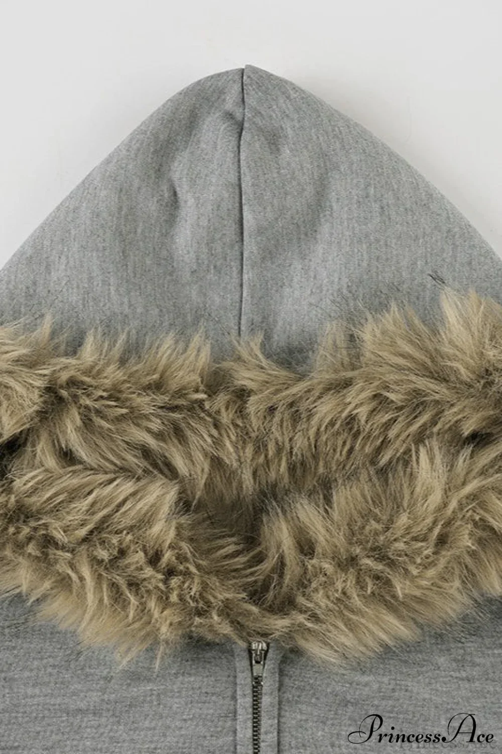 Fuzzy Solid Long Sleeve Zip-Up Hoodie - Image 6