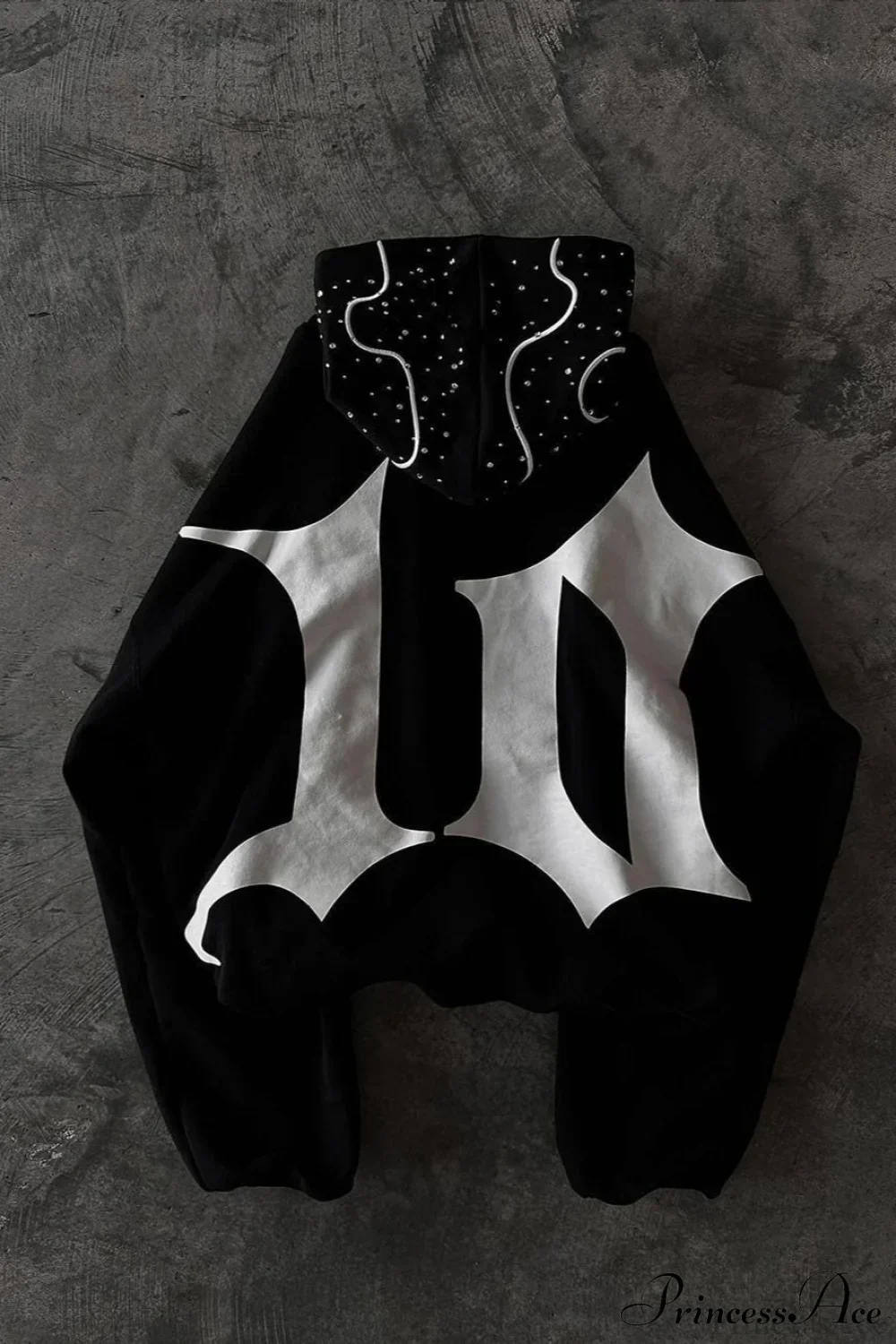 Goth Dark Letter Print Unisex Harajuku Oversized Hoodie - Image 2