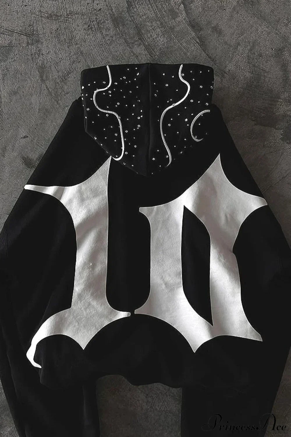 Goth Dark Letter Print Unisex Harajuku Oversized Hoodie - Image 4