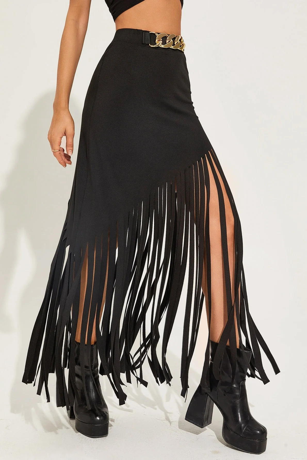 Goth Fringe Punk Mini Skirt - Image 4