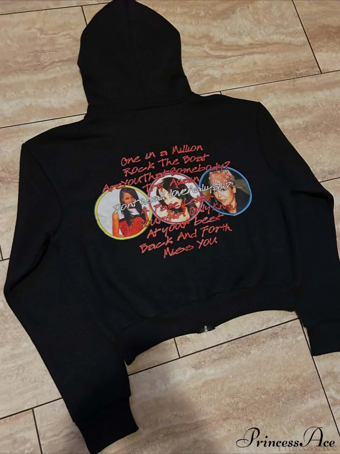 Goth Rock Character Print Loose Hoodie - Image 2
