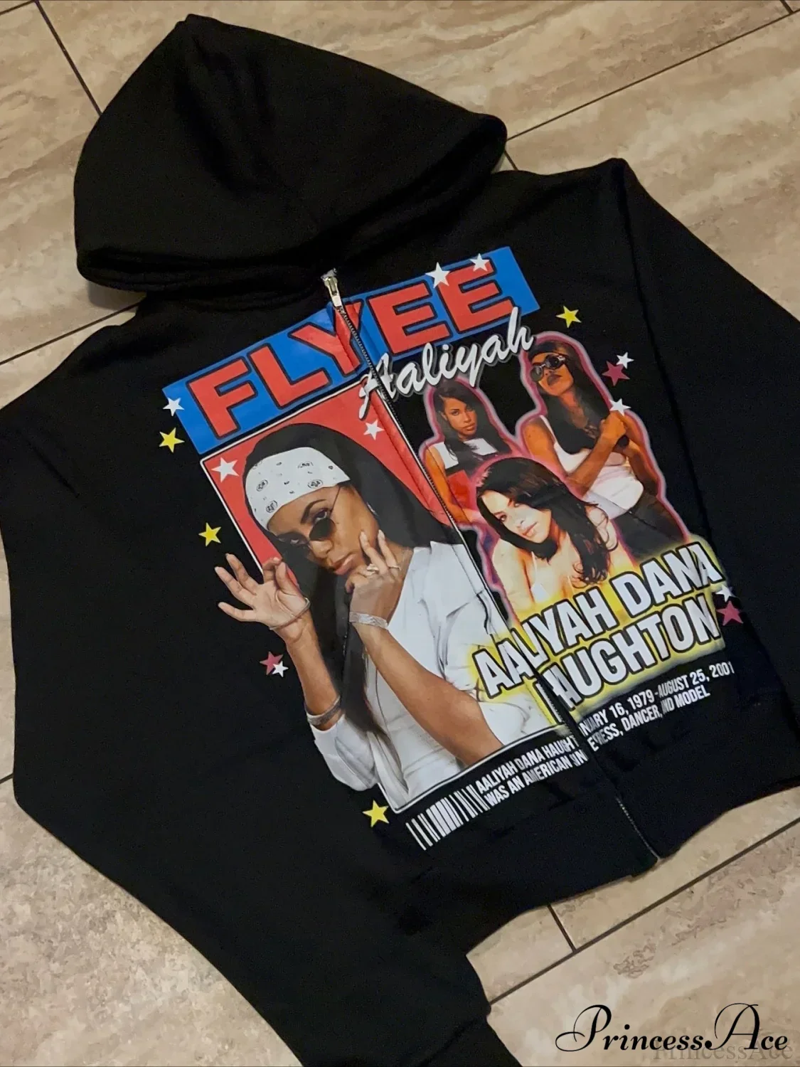 Goth Rock Character Print Loose Hoodie - Image 3