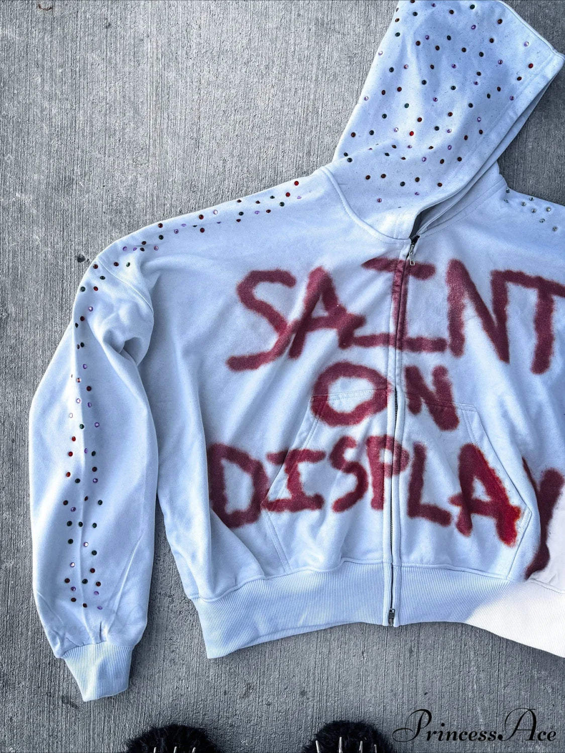Gothic Rock Letter Print Hoodie - Image 4