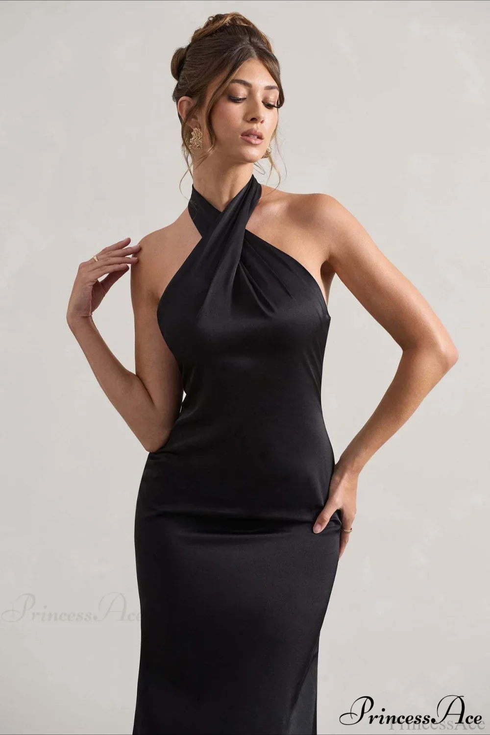 Halter Neck Sheath Formal Party Dress - Image 3