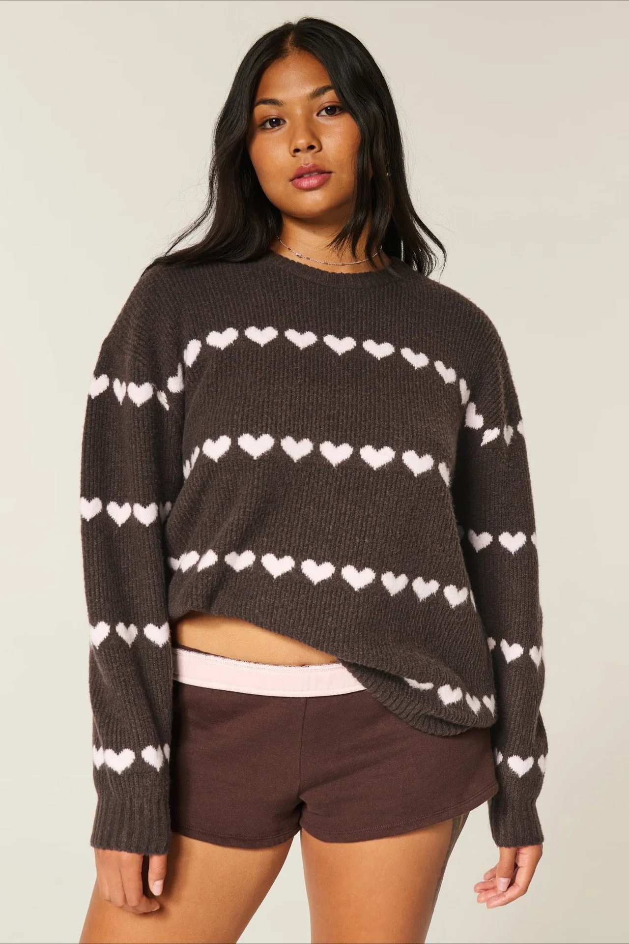 Heart Fair Isle Striped Long Sleeve Knit Sweater - Image 7