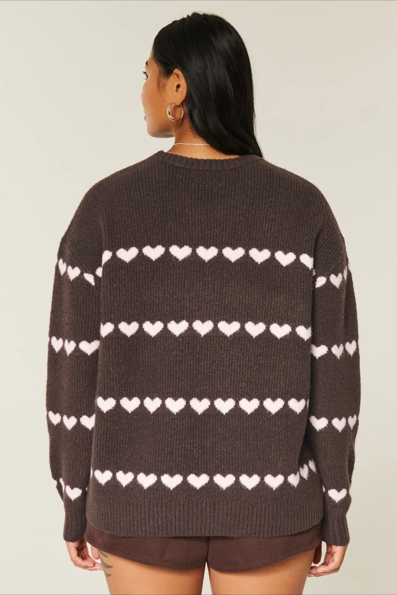 Heart Fair Isle Striped Long Sleeve Knit Sweater - Image 8