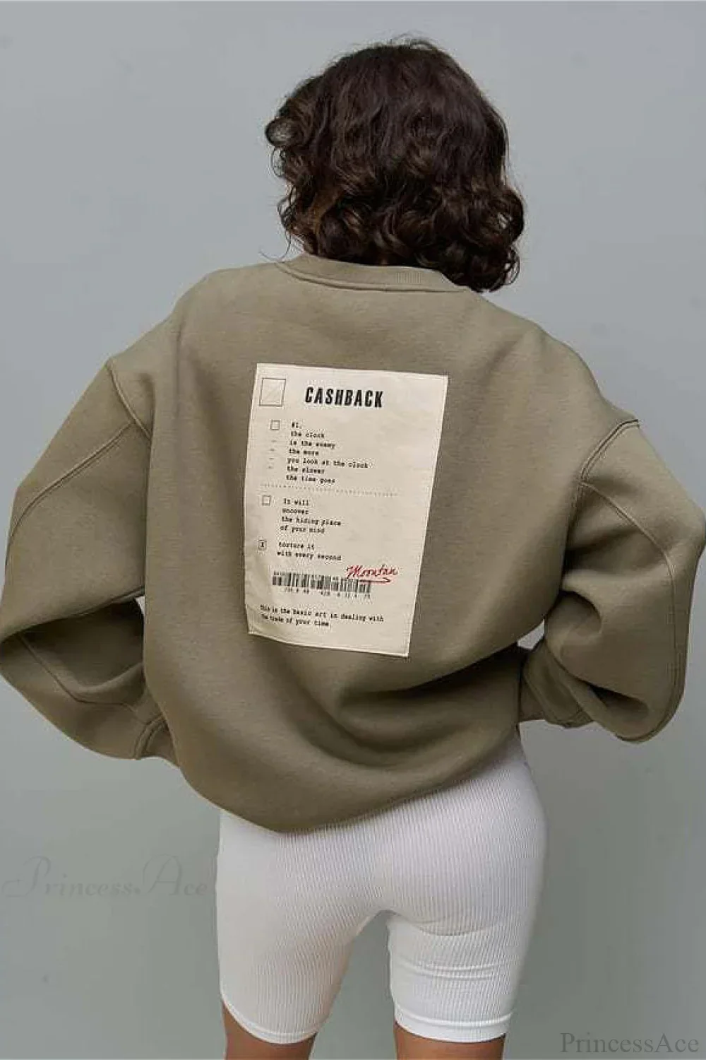 Heavy Rib Tag Print Slouchy Oversized Crewneck Sweatshirt - Image 4