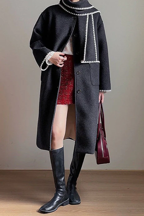 Heavyweight Wool Plaid Bodycon Skirt - Image 4