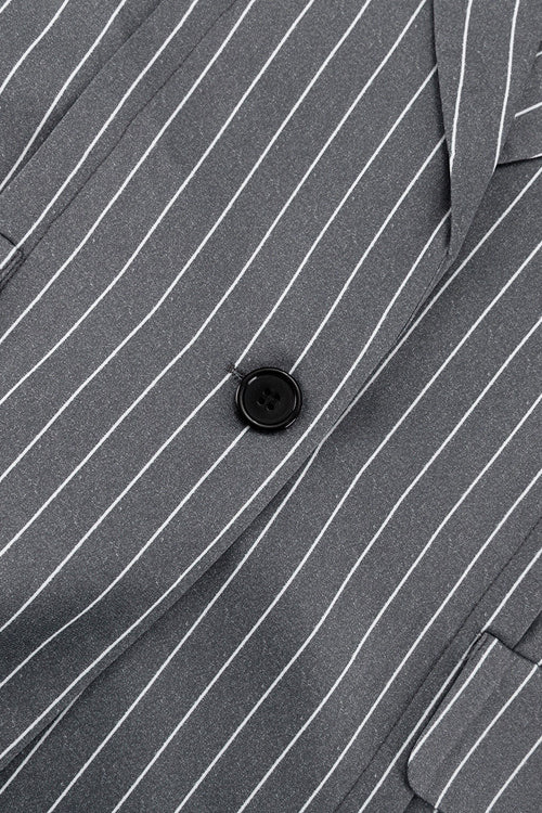 High End Trendy Striped Blazer Style Coat - Image 5