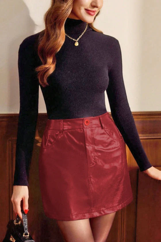 High Waist Bodycon A-Line Skirt - Image 2