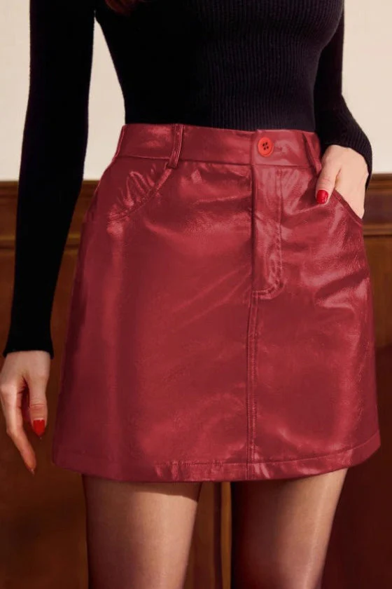 High Waist Bodycon A-Line Skirt - Image 3
