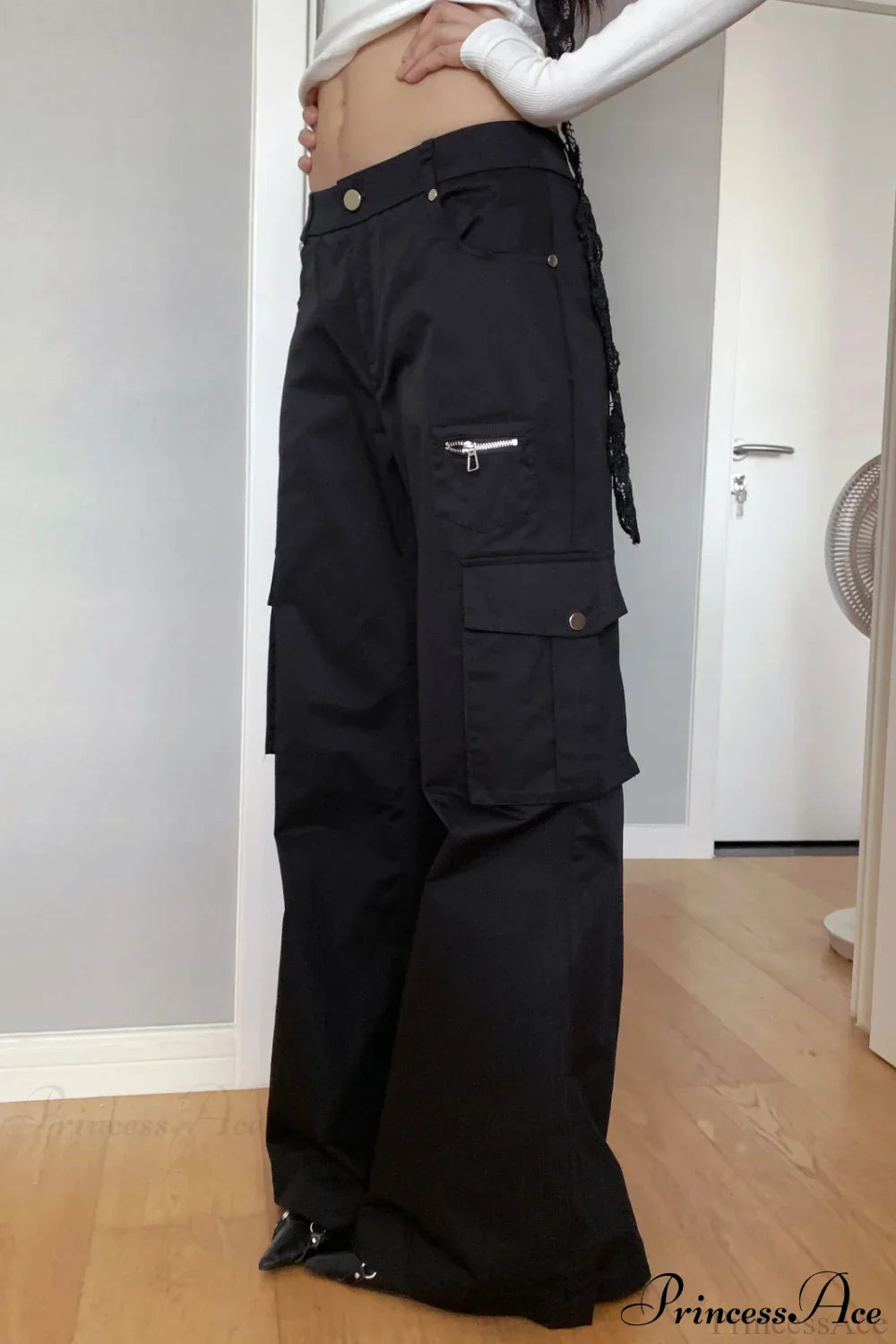 High Waist Loose Multi Pocket Cargo Pants - Image 5
