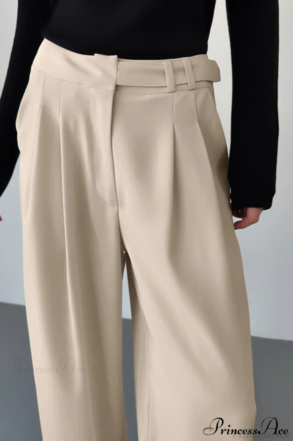 High Waist Loose Wide Leg Solid Pants - Image 3