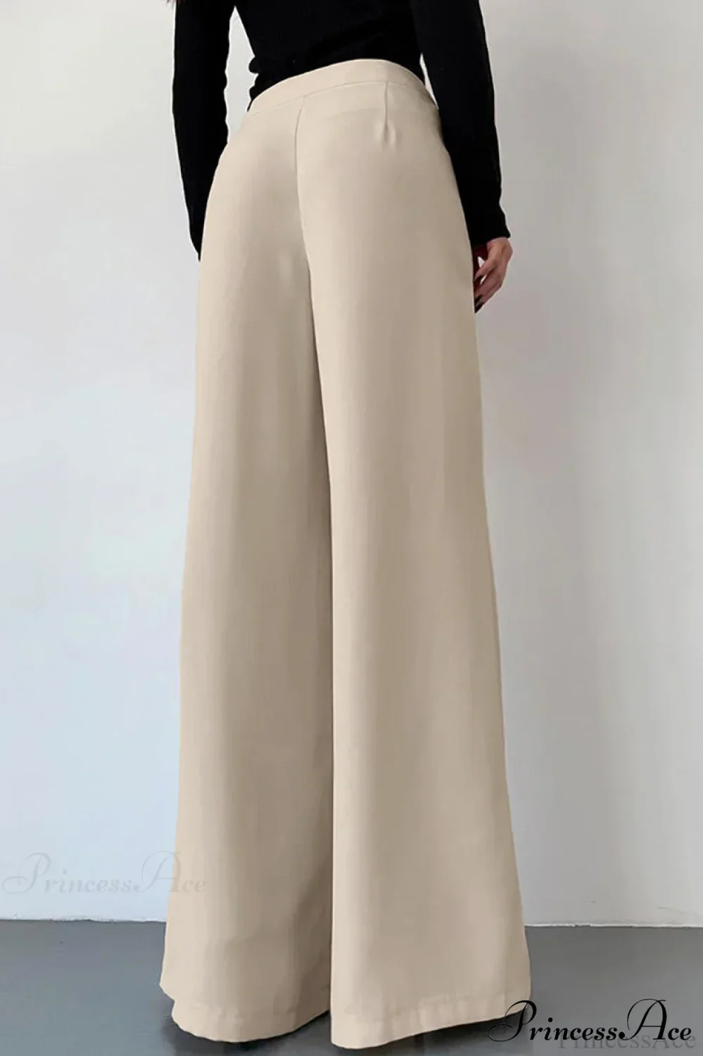 High Waist Loose Wide Leg Solid Pants - Image 4