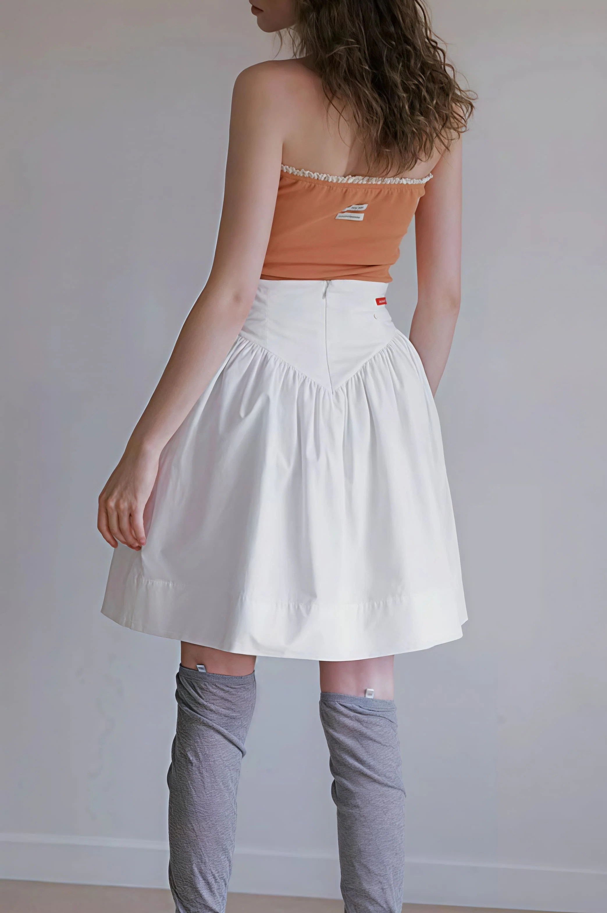 High Waist Pleated Waistband Solid Tulip Vintage Youthful Mini Skirt - Image 2