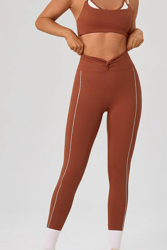 High Waist Twist Front Workout Leggings - Image 13