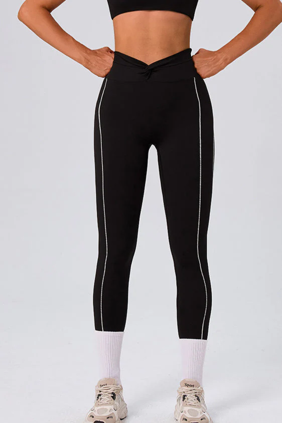High Waist Twist Front Workout Leggings - Image 4