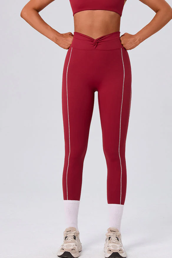 High Waist Twist Front Workout Leggings - Image 7