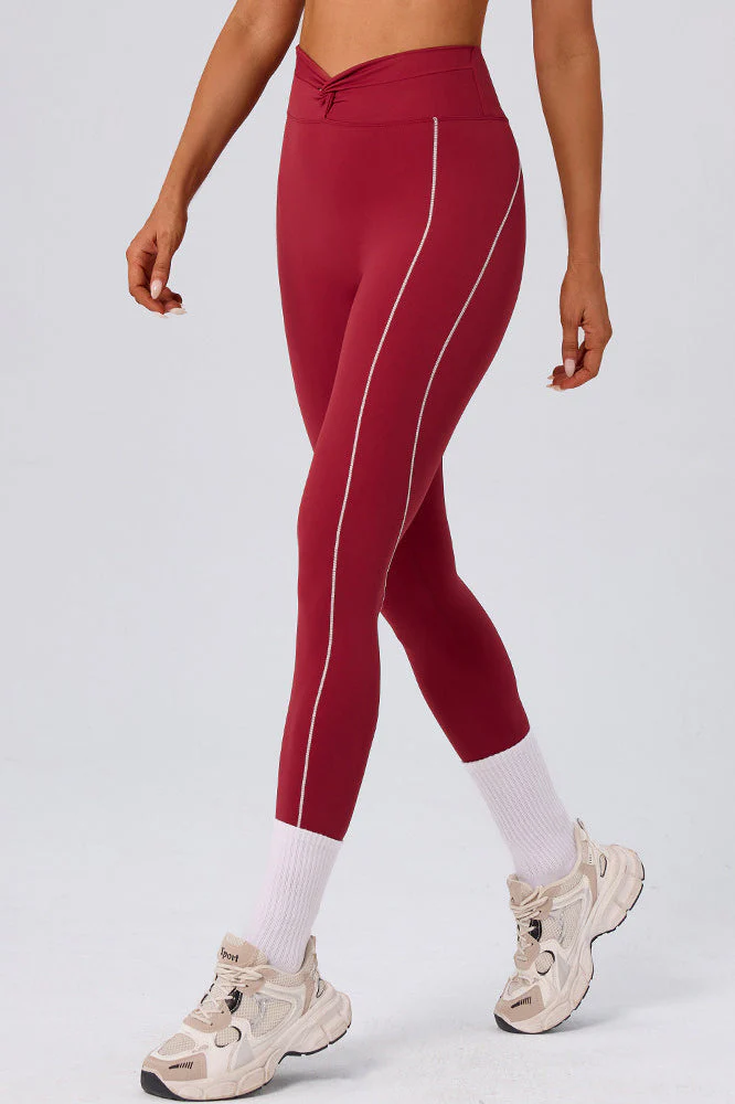 High Waist Twist Front Workout Leggings - Image 9