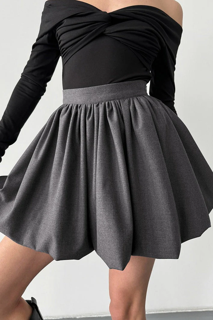 High Waist Versatile Bouffant Mini Skirt - Image 3