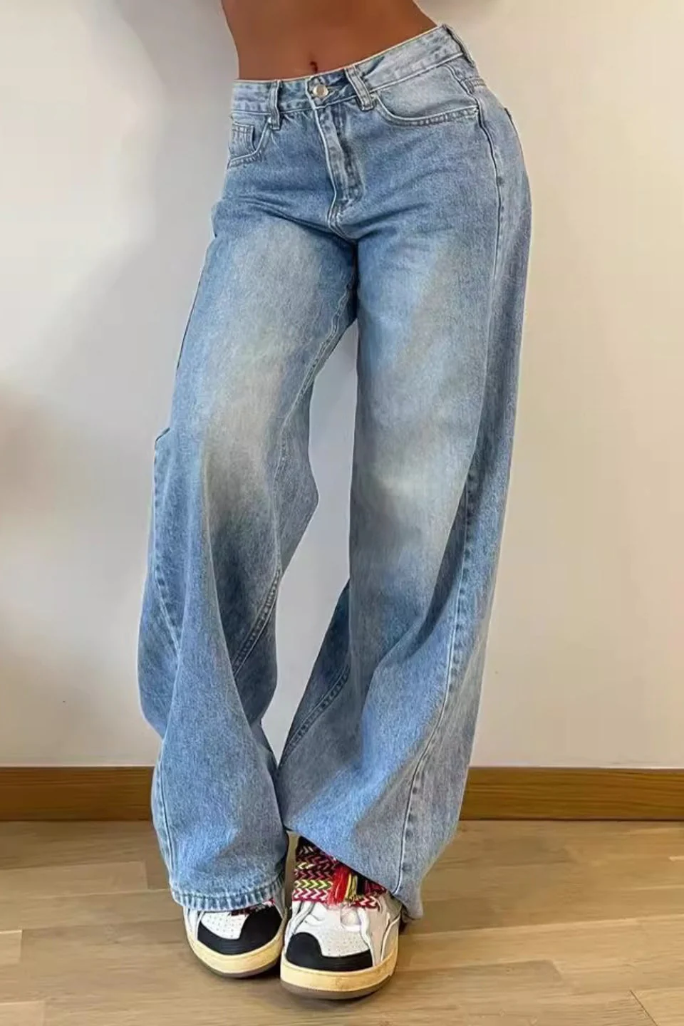 High Waist Vintage Straight Leg Loose Jeans - Image 3