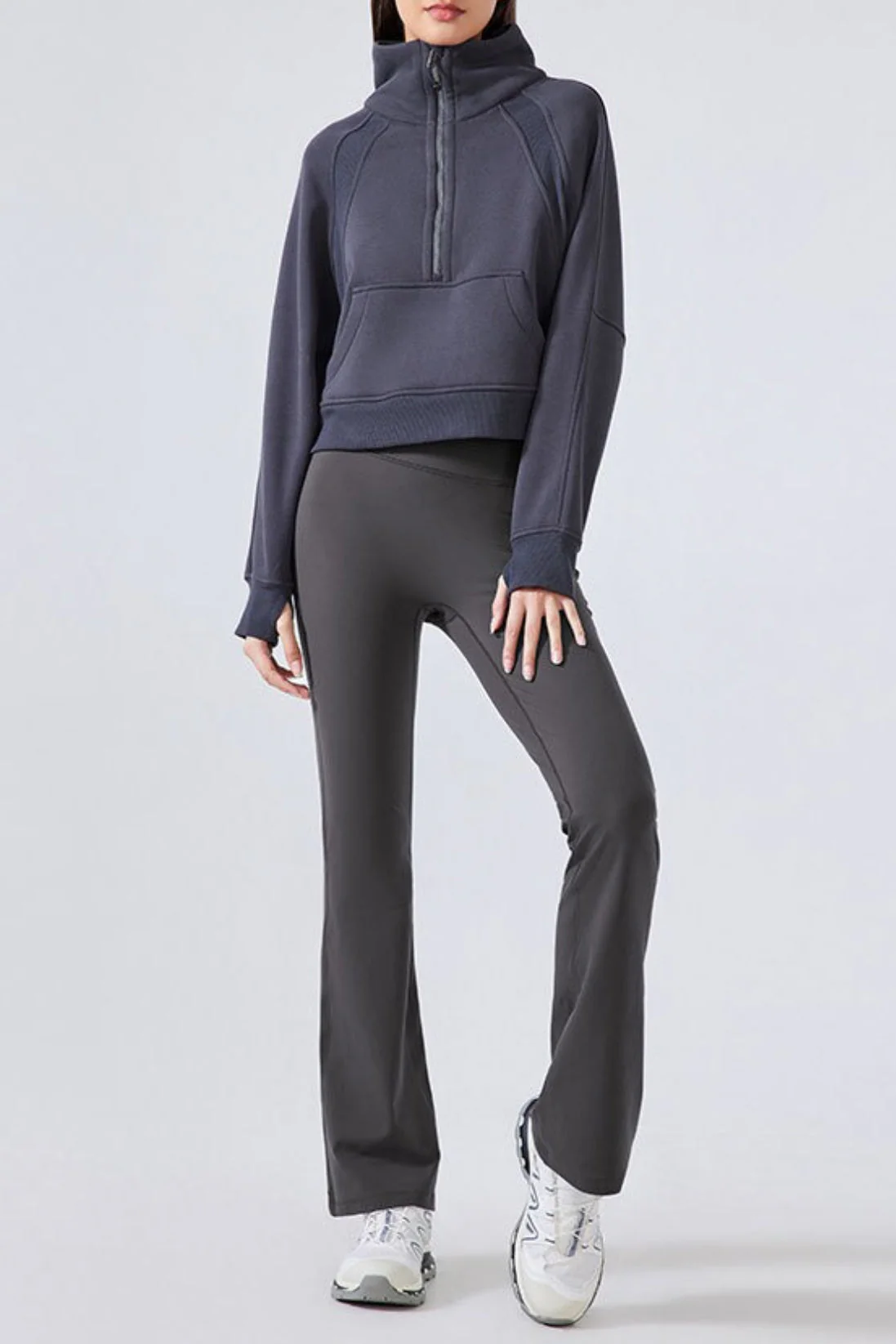 High-Waisted Fleece Lined Flared Yoga Leggings - Image 17