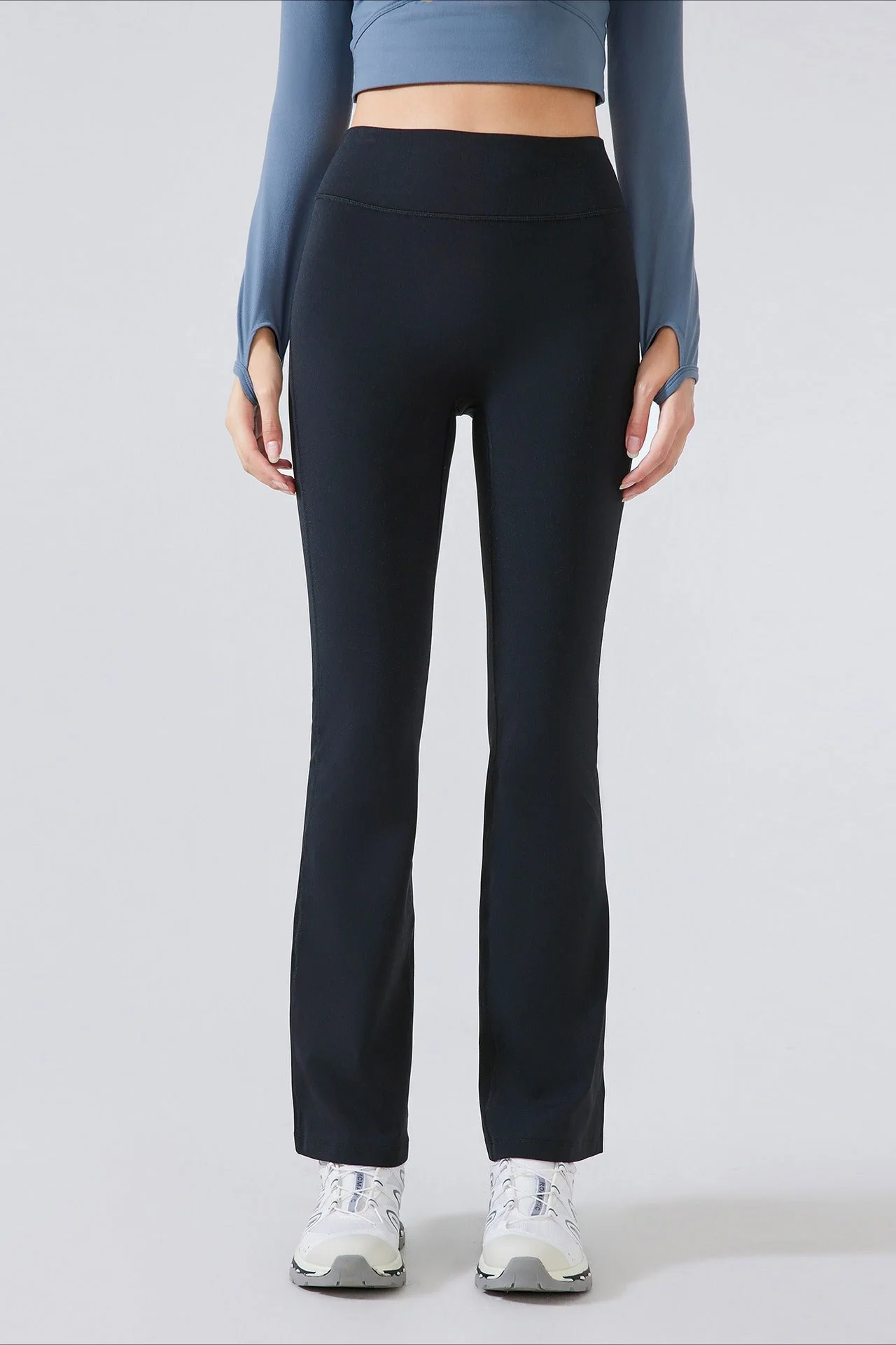 High-Waisted Fleece Lined Flared Yoga Leggings - Image 2