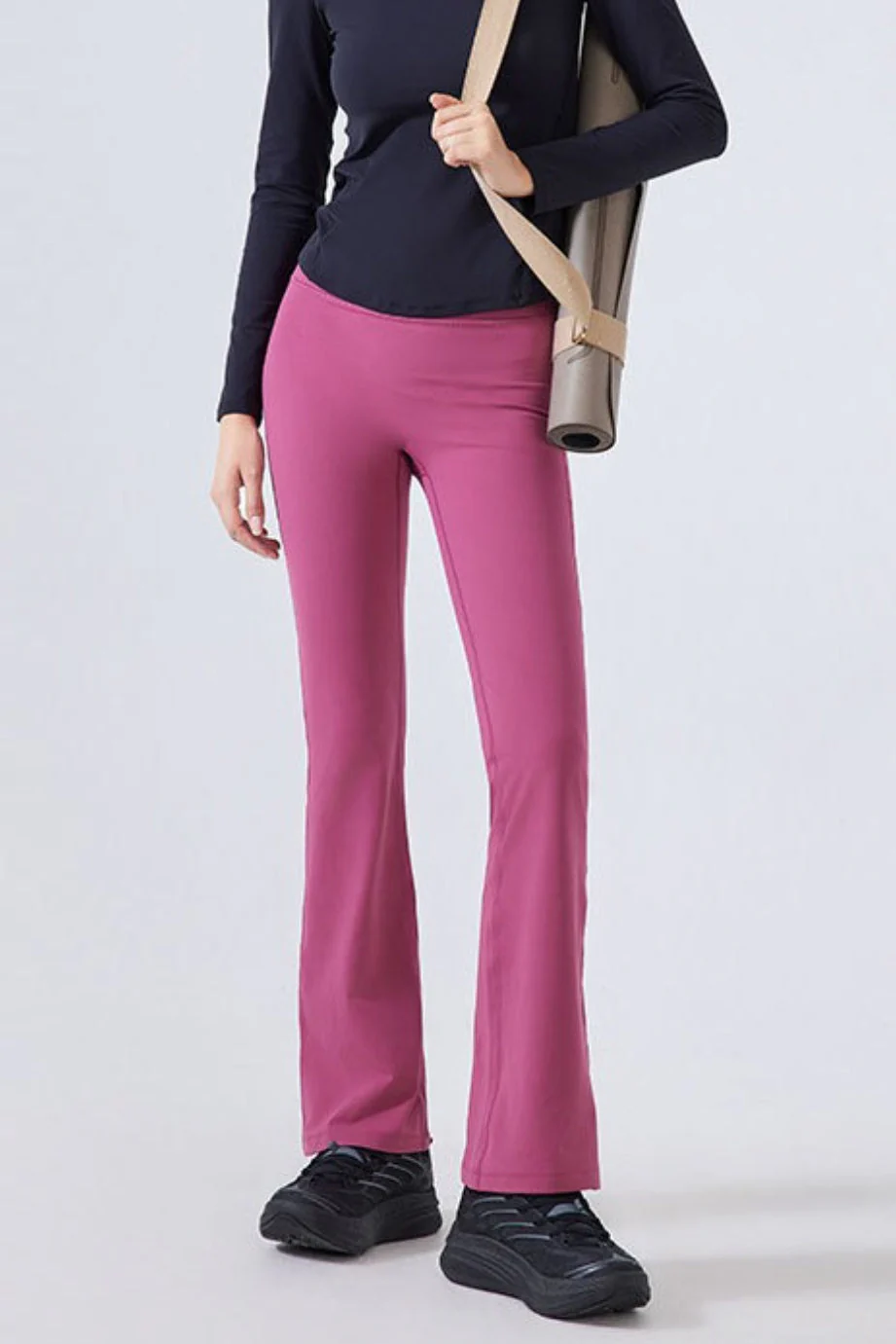 High-Waisted Fleece Lined Flared Yoga Leggings - Image 20