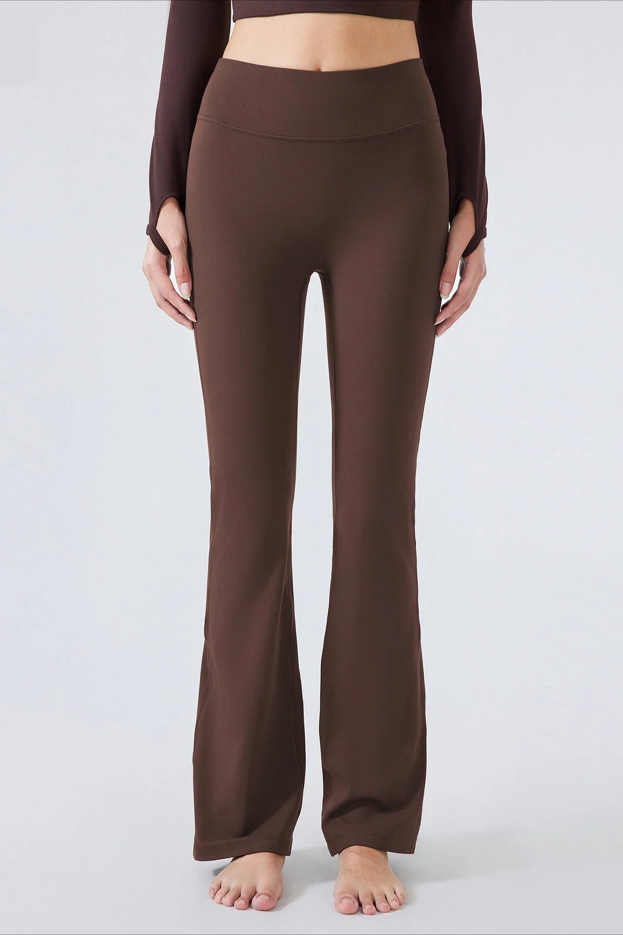 High-Waisted Fleece Lined Flared Yoga Leggings - Image 8