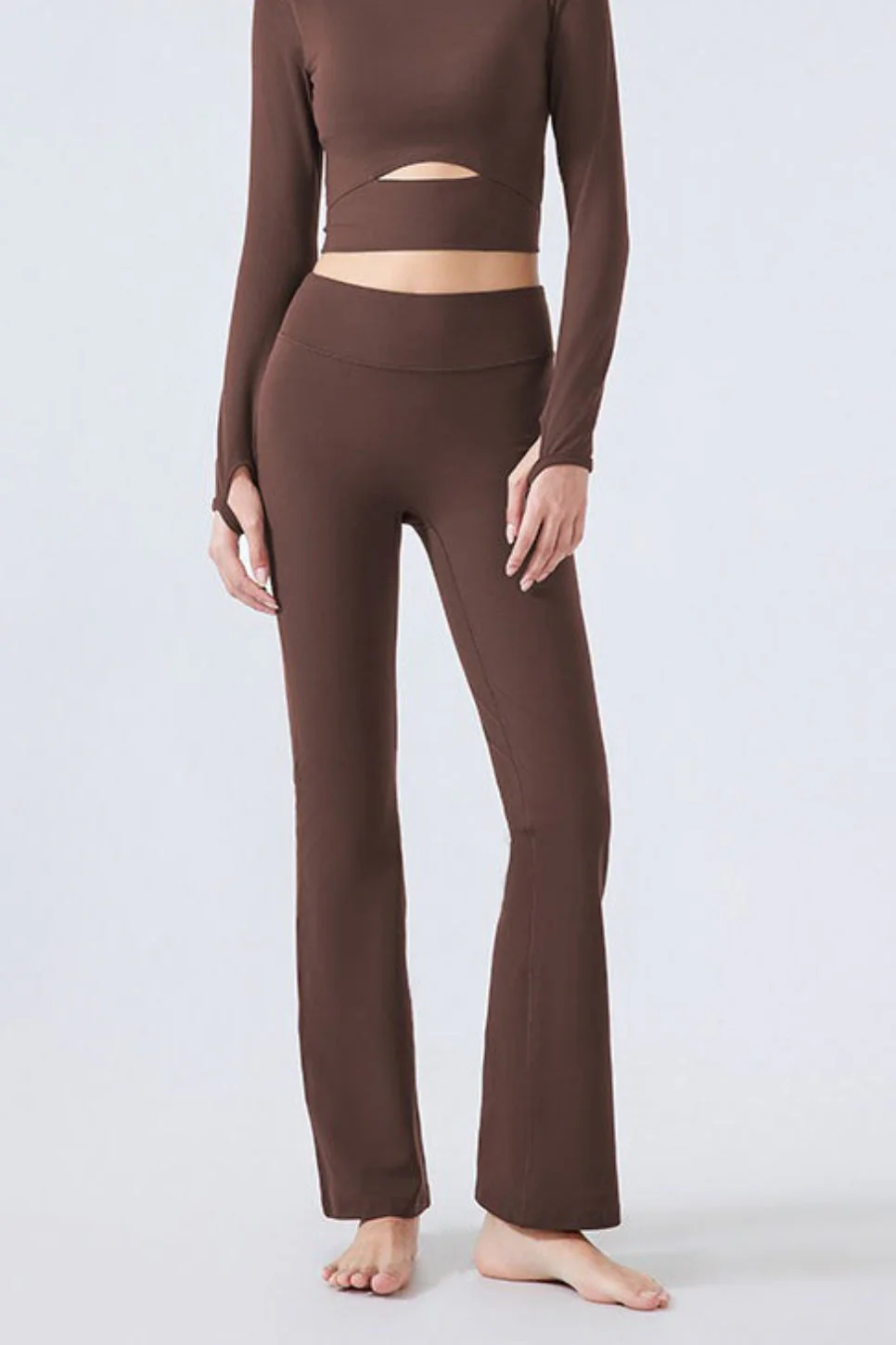 High-Waisted Fleece Lined Flared Yoga Leggings - Image 9