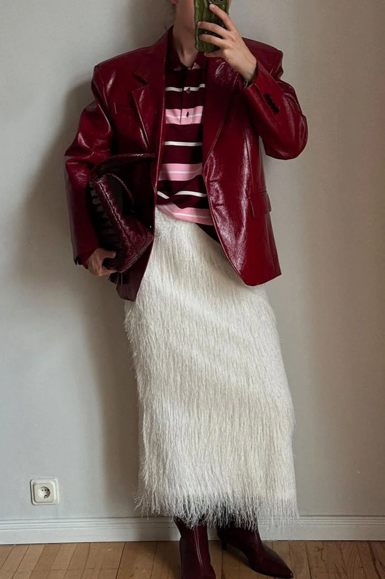 High-Waisted Fringe Elegant Maxi Skirt - Image 3