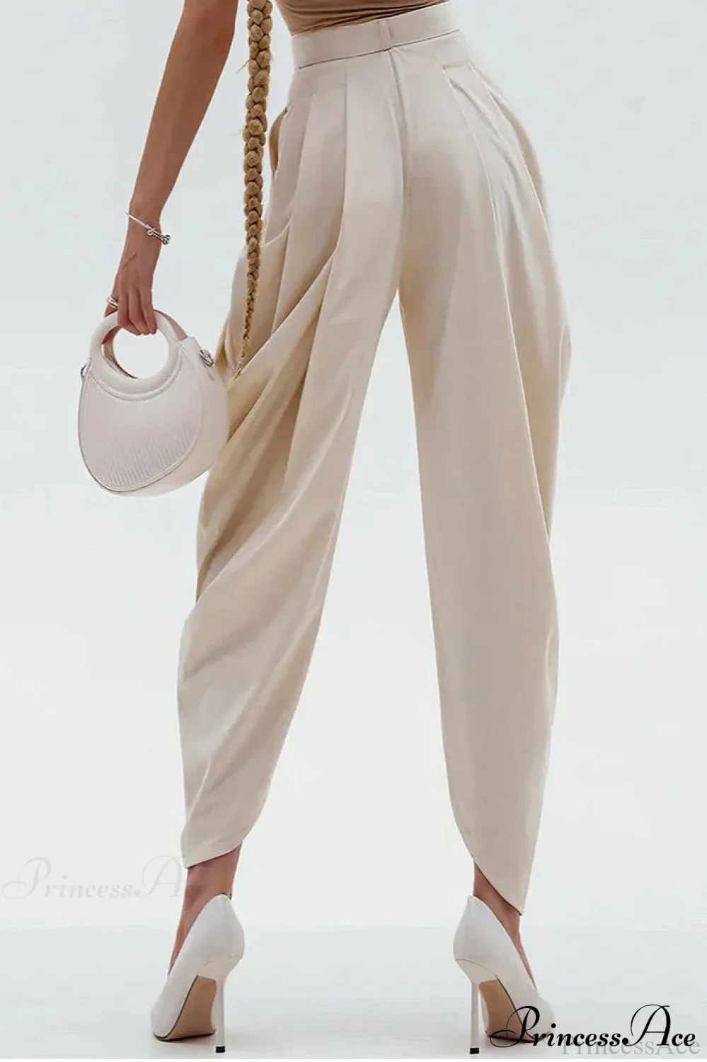 High-Waisted Loose Drapey Ruched Pants - Image 2