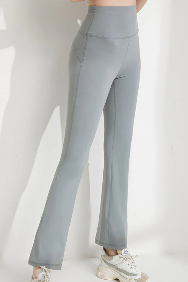 High-Waisted Slim-Fit Quick-Dry Flared Leggings - Image 14