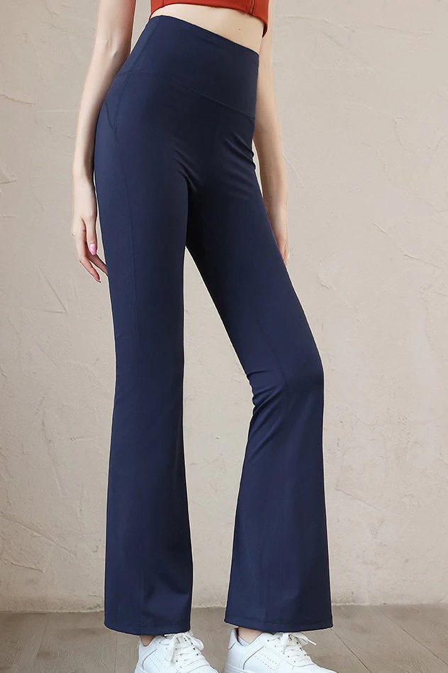 High-Waisted Slim-Fit Quick-Dry Flared Leggings - Image 4
