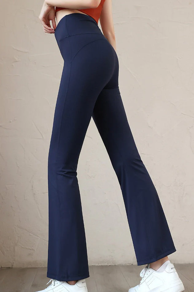 High-Waisted Slim-Fit Quick-Dry Flared Leggings - Image 7