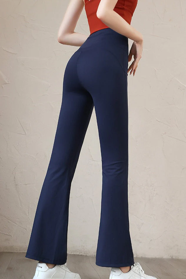 High-Waisted Slim-Fit Quick-Dry Flared Leggings - Image 8