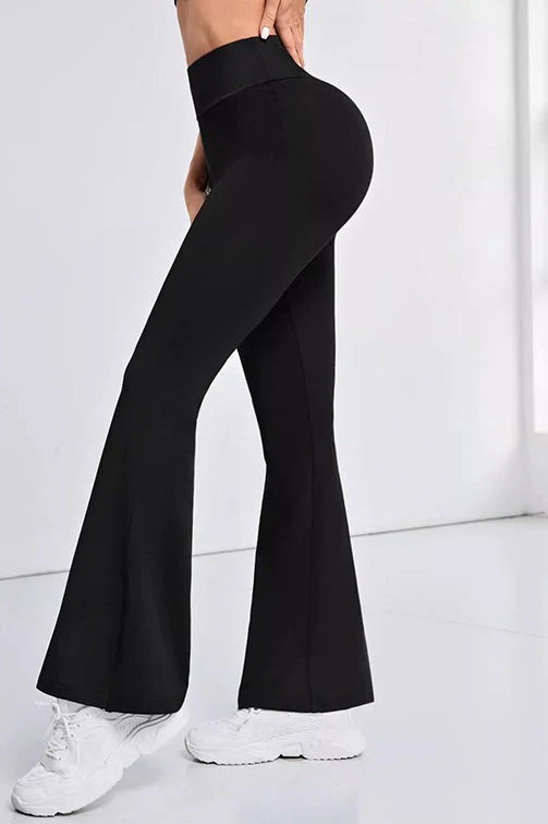 High-Waisted Stretch Flared Yoga Leggings - Image 2