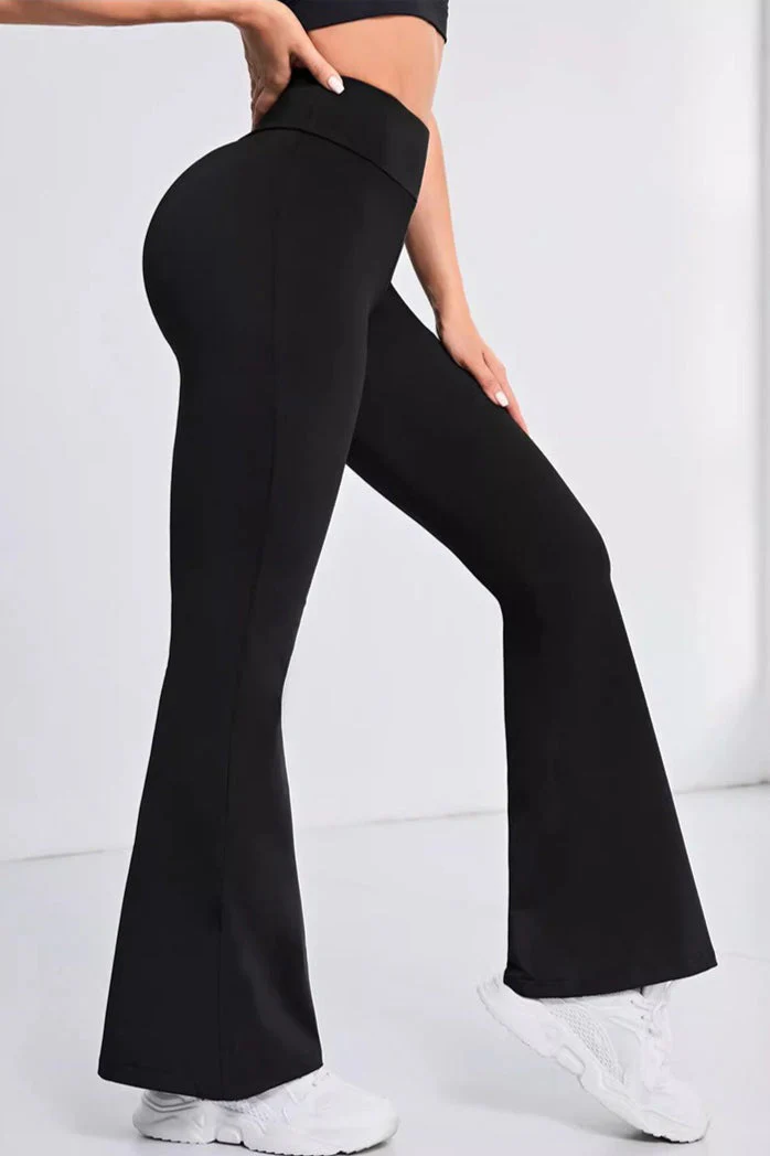 High-Waisted Stretch Flared Yoga Leggings - Image 3