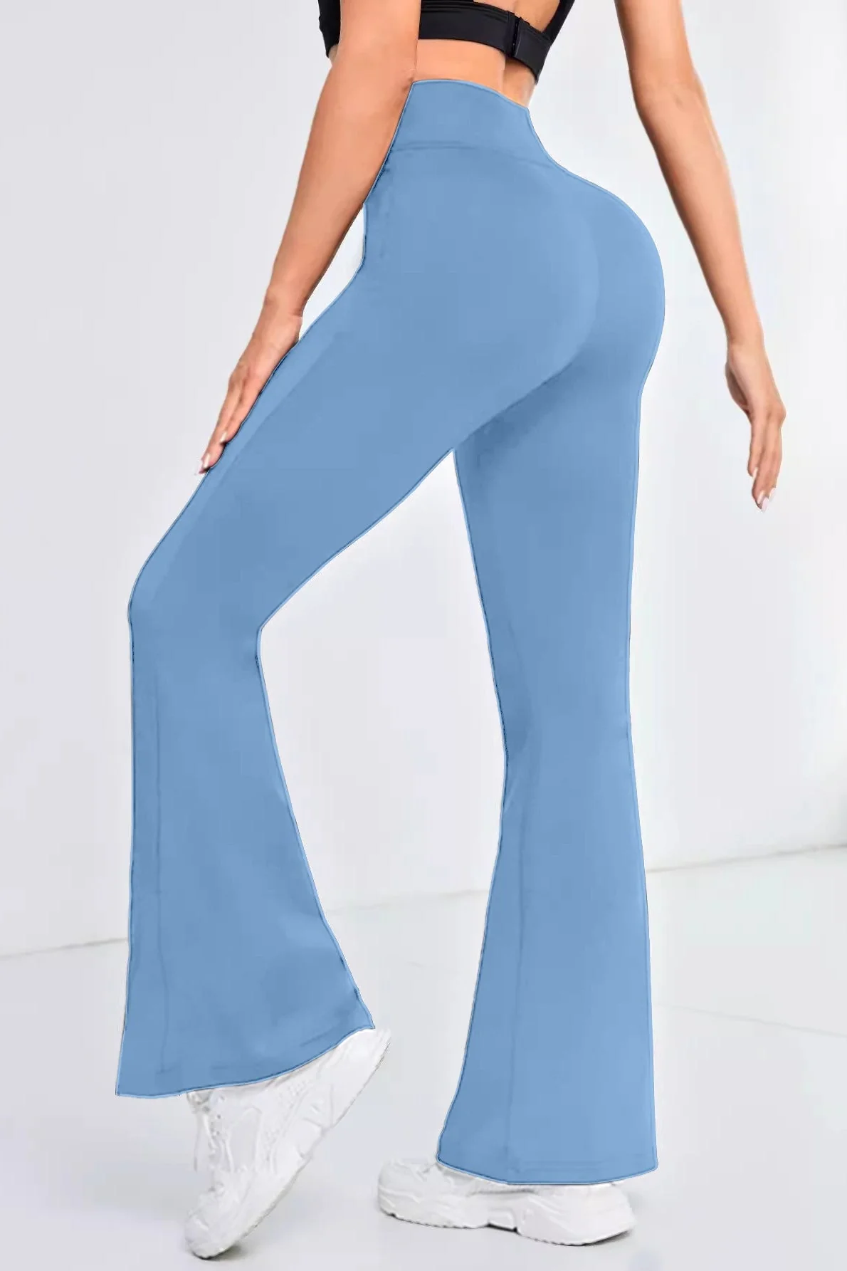 High-Waisted Stretch Flared Yoga Leggings - Image 4