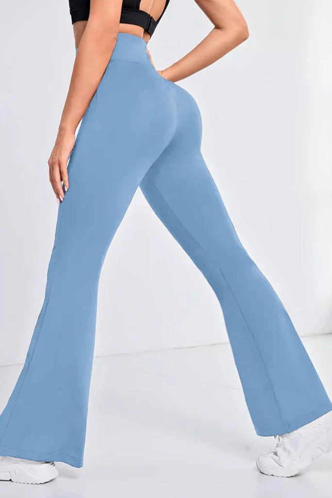 High-Waisted Stretch Flared Yoga Leggings - Image 5