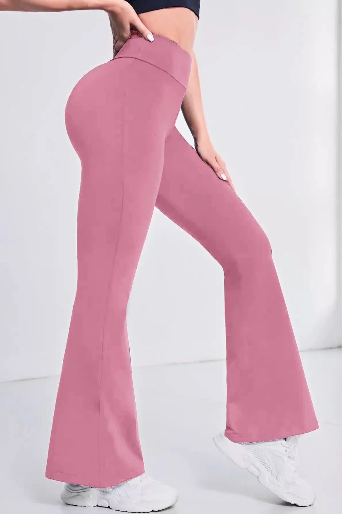 High-Waisted Stretch Flared Yoga Leggings - Image 6